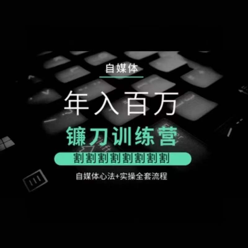 自媒体年入百万镰刀训练营，割割割割割割割割，自媒体心法+实操全套流程-木石资源网