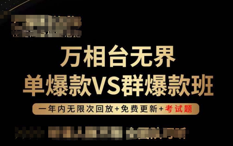 万相台无界单爆款VS群爆款班，选择大于努力，让团队事半功倍!-木石资源网