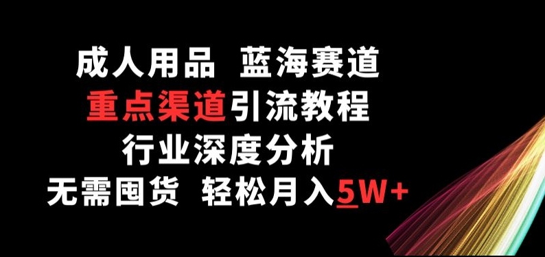 成人用品，蓝海赛道，重点渠道引流教程，行业深度分析，无需囤货，轻松月入5W+【揭秘】-木石资源网