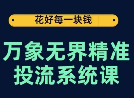 万象无界精准投流系统课，从关键词到推荐，从万象台到达摩盘，从底层原理到实操步骤-木石资源网