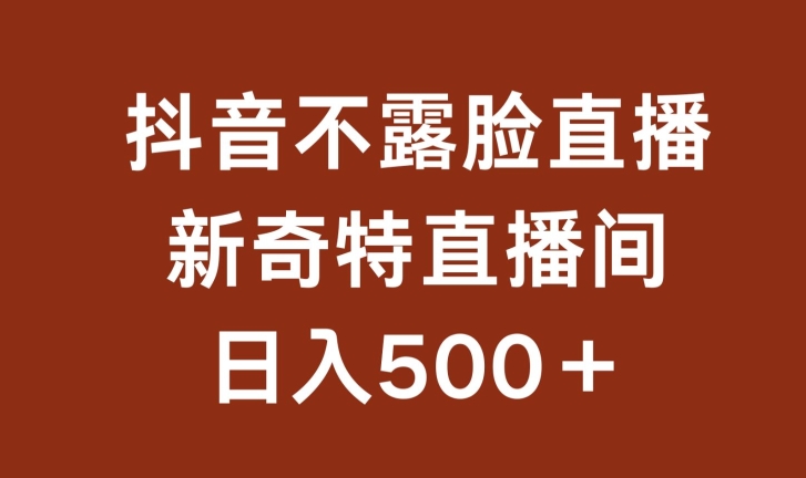 不露脸挂机直播，新奇特直播间，日入500+【揭秘】-木石资源网
