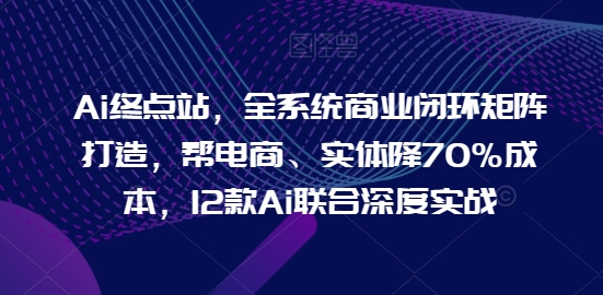 Ai终点站，全系统商业闭环矩阵打造，帮电商、实体降70%成本，12款Ai联合深度实战-木石资源网
