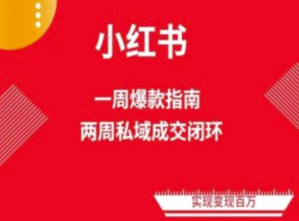 爆款小红书免费流量体系课程(两周变现)，小红书电商教程-木石资源网