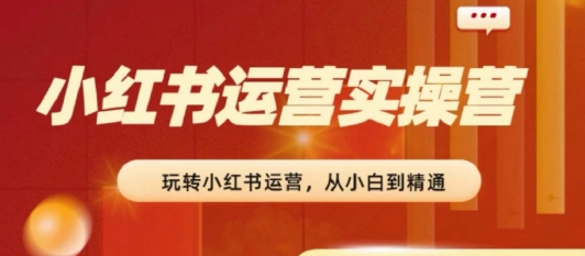 2024小红书运营实操营，​从入门到精通，完成从0~1~100-木石资源网