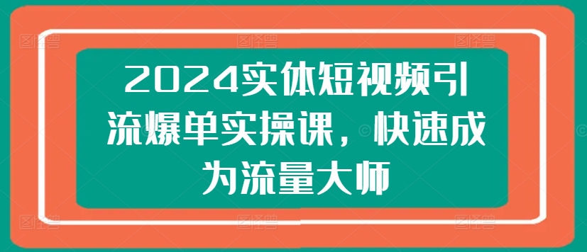 2024实体短视频引流爆单实操课，快速成为流量大师-木石资源网