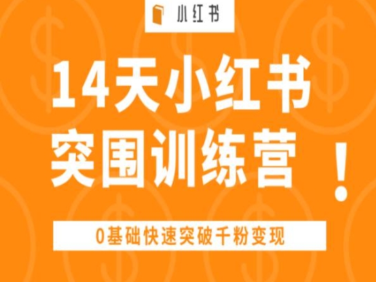 14天小红书突围训练营 ，0基础快速突破千粉变现-木石资源网