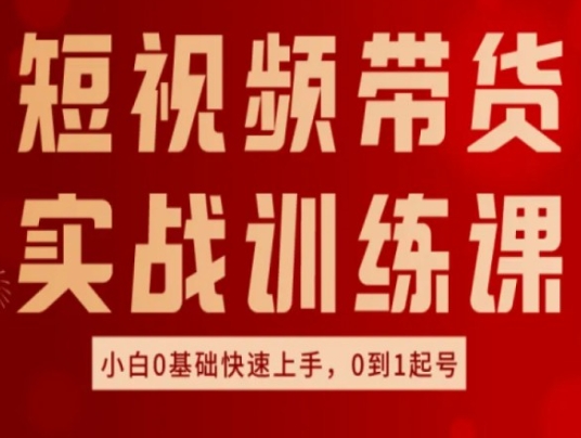 短视频带货实战训练课，好物分享实操，小白0基础快速上手，0到1起号-木石资源网