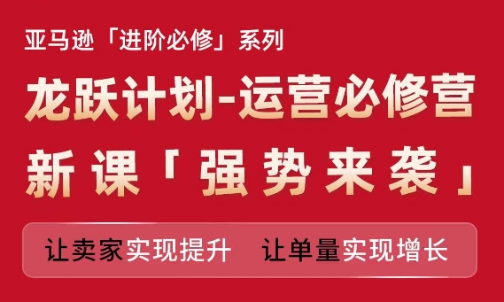 亚马逊进阶必修系列，龙跃计划-运营必修营新课，让卖家实现提升 让单量实现增长-木石资源网