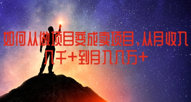 如何从做项目变成卖项目，从月收入几千到月入几万【揭秘】-木石资源网