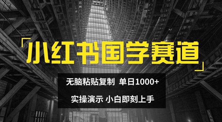小红书国学赛道，无脑粘贴复制，单日1K，实操演示，小白即刻上手【揭秘】-木石资源网