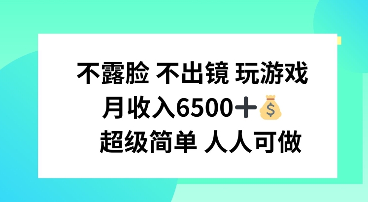 不露脸 不出境 玩游戏，月入6500 超级简单 人人可做【揭秘】-木石资源网