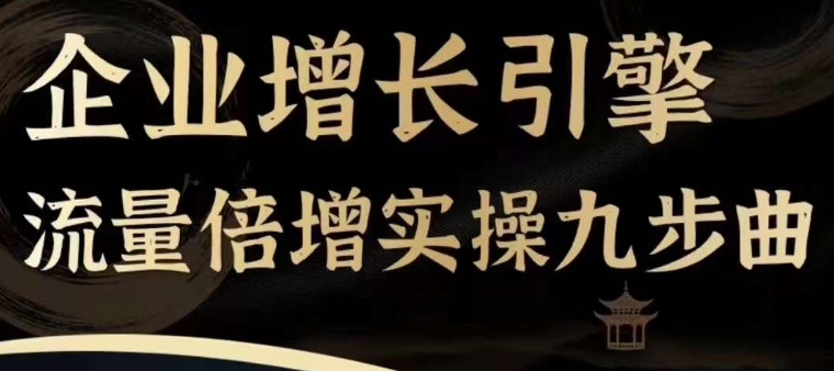 企业增长引擎流量倍增实操九步曲，一套课程帮你找到快速、简单、有效、可复制的获客+变现方式，-木石资源网