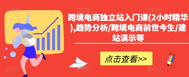 跨境电商独立站入门课(2小时精华),趋势分析/跨境电商前世今生/建站演示等-木石资源网