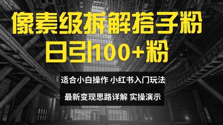 像素级拆解搭子粉，日引100+，小白看完可上手，最新变现思路详解【揭秘】-木石资源网
