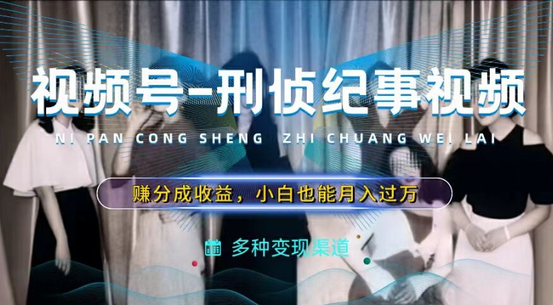 利用刑侦纪实视频，赚视频号分成计划收益，操作简单，新手小白轻松月入过万【揭秘】-木石资源网
