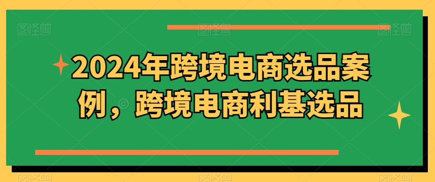 2024年跨境电商选品案例，跨境电商利基选品（更新）-木石资源网