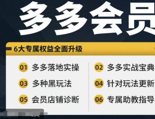 拼多多会员，拼多多实战宝典+实战落地实操，从新手到高阶内容全面覆盖-木石资源网