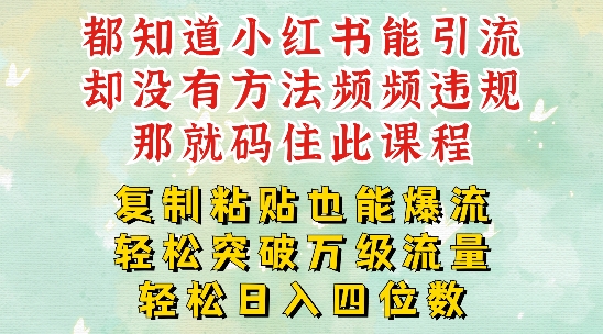 小红书靠复制粘贴一周突破万级流量池干货，以减肥为例，每天稳定引流变现四位数【揭秘】-木石资源网
