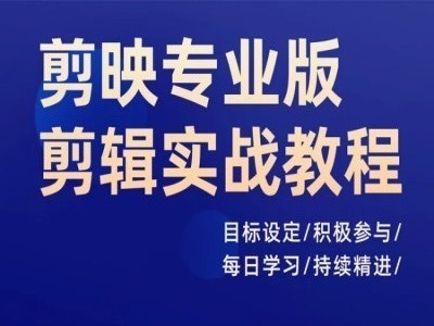 剪映专业版剪辑实战教程，目标设定/积极参与/每日学习/持续精进-木石资源网