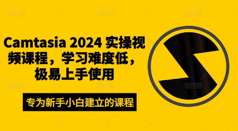 Camtasia 2024 实操视频课程，学习难度低，极易上手使用-木石资源网