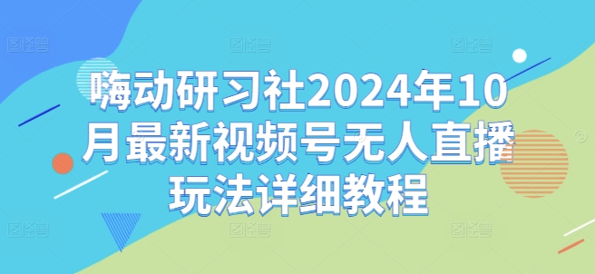 嗨动研习社2024年10月最新视频号无人直播玩法详细教程-木石资源网
