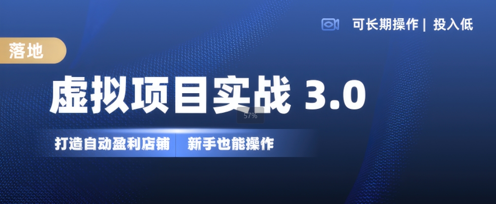 虚拟项目实战3.0，打造自动盈利店铺，可长期操作投入低，新手也能操作-木石资源网