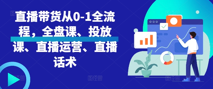 直播带货从0-1全流程，全盘课、投放课、直播运营、直播话术-木石资源网