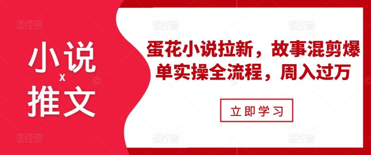 小说推文之蛋花小说拉新，故事混剪爆单实操全流程，周入过万-木石资源网