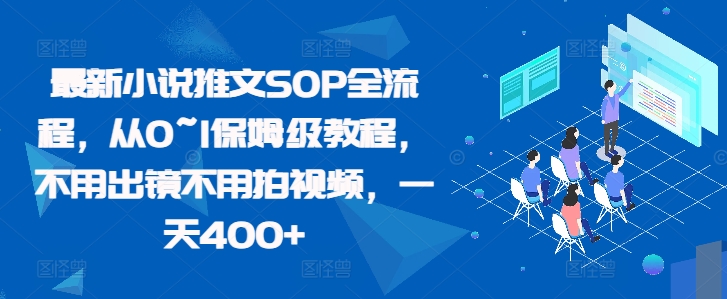 最新小说推文SOP全流程，从0~1保姆级教程，不用出镜不用拍视频，一天400+-木石资源网