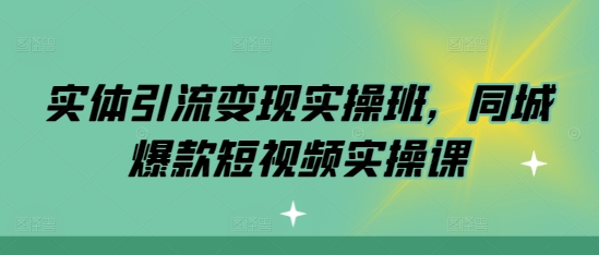 实体引流变现实操班，同城爆款短视频实操课-木石资源网