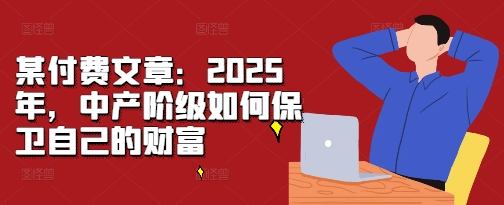 某付费文章：2025年，中产阶级如何保卫自己的财富-木石资源网