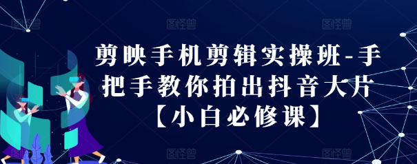 剪映手机剪辑实操班-手把手教你拍出抖音大片【小白必修课】-木石资源网