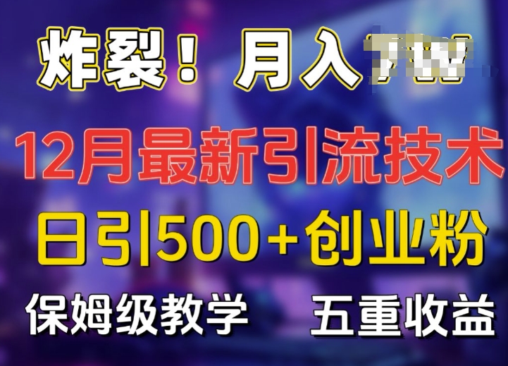炸裂!揭秘12月最新日引流500+精准创业粉，多重收益保姆级教学-木石资源网