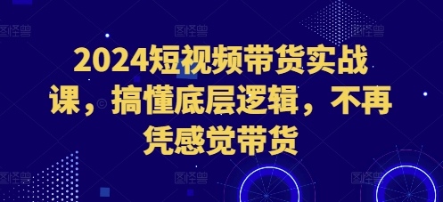 2024短视频带货实战课，搞懂底层逻辑，不再凭感觉带货-木石资源网