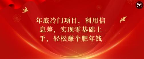 年底冷门项目，利用信息差，实现零基础上手，轻松赚个肥年钱【揭秘】-木石资源网