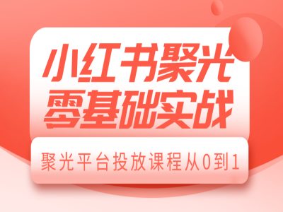 小红书聚光零基础实战，聚光平台投放课程从0到1-木石资源网