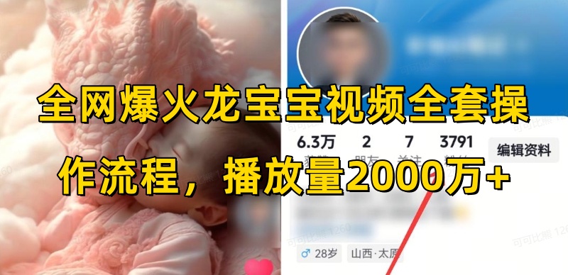 全网爆火龙宝宝视频全套操作流程，播放量2000万+-木石资源网