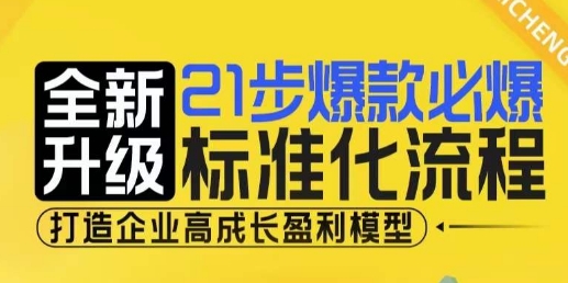 21步爆款必爆标准化流程，全新升级，打造企业高成长盈利模型-木石资源网