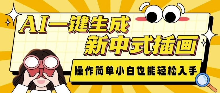AI一键生成新中式插画， 操作简单，小白也能轻松入手-木石资源网