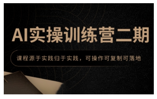 AI实操训练营二期，课程源于实践归于实践，可操作可复制可落地-木石资源网