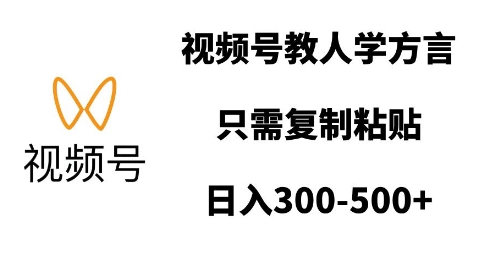 视频号教人学方言，只需复制粘贴，日入多张-木石资源网