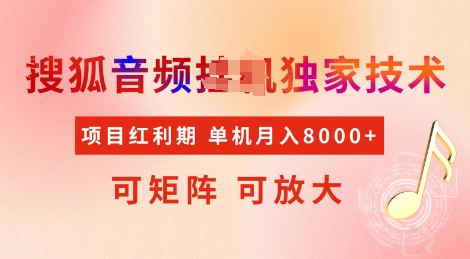 全网首发搜狐音频挂JI独家技术，项目红利期，可矩阵可放大，稳定月入8k【揭秘】-木石资源网
