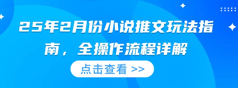 25年2月份小说推文玩法指南，全操作流程详解-木石资源网