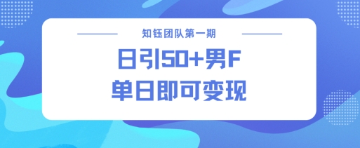 男粉引流新方法不违规，当日即可变现-木石资源网
