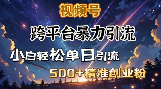 跨平台暴力引流，私域完美闭环，日引500+精准创业粉-木石资源网