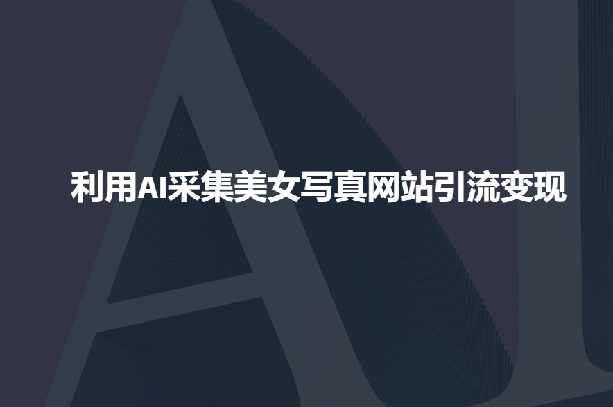 利用AI采集美女写真网站引流变现，引流嘎嘎的-木石资源网