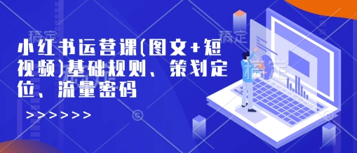 小红书运营课(图文+短视频)基础规则、策划定位、流量密码-木石资源网