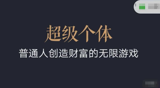 超级个体2024-2025翻盘指南，普通人创造财富的无限游戏-木石资源网