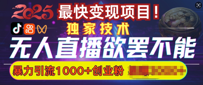 欲罢不能的无人直播引流，超暴力日引流1000+高质量精准创业粉-木石资源网