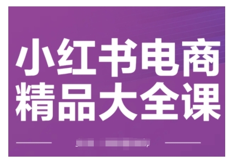 小红书电商精品大全课，快速掌握小红书运营技巧，实现精准引流与爆单目标，轻松玩转小红书电商-木石资源网